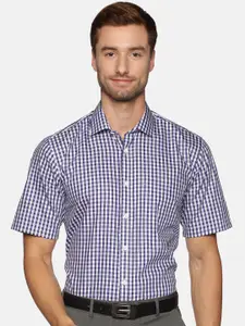 DON VINO Men White Relaxed Gingham Checked Cotton Casual Shirt