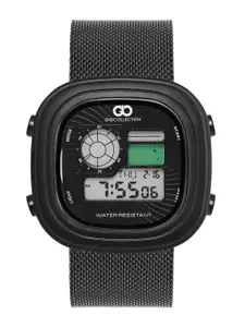 GIO COLLECTION Men Black Dial & Black Bracelet Style Straps Digital Watch G3027-22