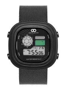 GIO COLLECTION Men Black Dial & Black Bracelet Style Straps Digital Watch G3027-22