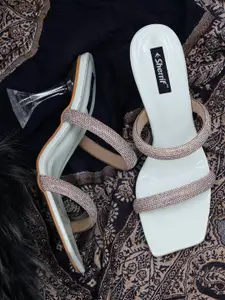 Sherrif Shoes White Embellished Sandals
