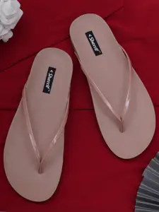 Sherrif Shoes Women Nude-Coloured Rubber Thong Flip-Flops