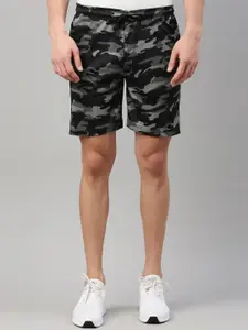 Maniac Men Multicoloured Camouflage Printed Slim Fit Running Sports Shorts