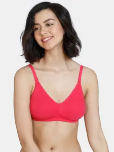 Zivame Red Solid Non Wired Medium Coverage T-Shirt Bra