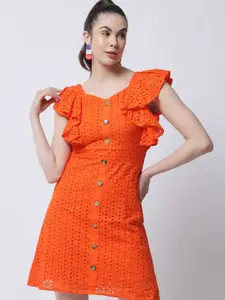 MARC LOUIS Orange A-Line Dress