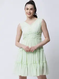 MARC LOUIS Women Green Ruffled Dress