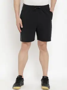 PERFKT-U Men Black Regular Fit Printed Sports Shorts with e-Dry Technology Technology