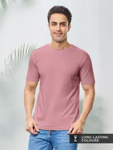 The Souled Store Men Pink Raw Edge T-shirt
