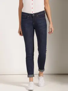 Harvard Women Blue Skinny Fit Mid-Rise Clean Look Jeans