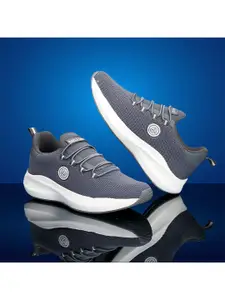 bacca bucci Women Grey & White Mesh Non-Marking Running Shoes