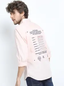 HIGHLANDER Men Pink Solid Slim Fit Casual Shirt