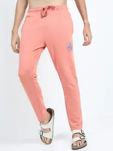 HIGHLANDER Men Peach-Coloured & Purple Printed Slim-Fit Track Pant
