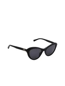 LOVE MOSCHINO Women Grey Lens & Black Cateye Sunglasses MOL015/S 807 53IR
