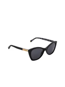 LOVE MOSCHINO Women Black Lens & Black Sunglasses with UV Protected Lens MOL031/S 807 55IR