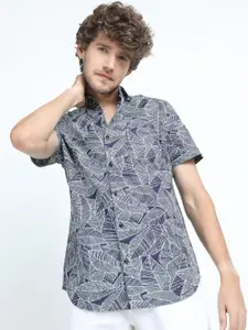 HIGHLANDER Men Purple Slim Fit Floral Printed Casual Shirt