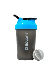 BOLDFIT Grey & Blue Printed BPA Free Plastic Shake Sipper Water Bottle 500 ML