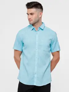 Classic Polo Men Blue Slim Fit Casual Shirt