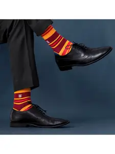 SockSoho Men Multicolored Striped Calf-Length Socks