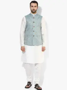 KISAH Men Blue Kurta with Churidar