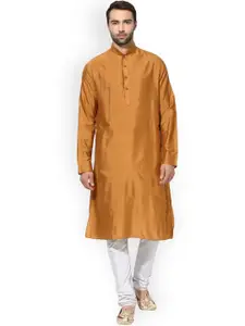KISAH Men Brown Kurta with Churidar