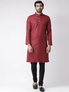 KISAH Men Maroon Kurta with Churidar