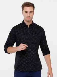 CAVALLO by Linen Club Men Black Printed Regular Fit Casual Shirt