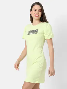 Campus Sutra Women Green Solid Bodycon Dress