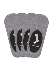 Balenzia Men Grey Set of 4 Anti-Slip Loafer Socks