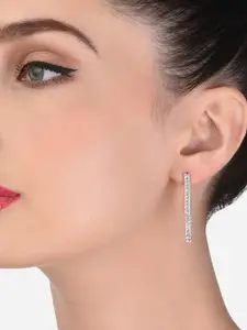 AMI Rose Gold Contemporary Drop Earrings