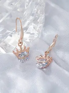 AMI Rose Gold Contemporary Drop Earrings