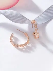 AMI Rose Gold-Plated Circular Half Hoop Earrings