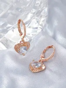 AMI Rose Gold-Plated Heart Shaped Drop Earrings