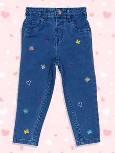 H By Hamleys Girls Blue Embroidered Stretchable Jeans
