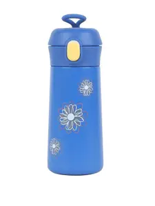 iSWEVEN Blue & White Solid Double Wall Vacuum Insulated Stainless Steel Water Bottle