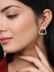 Mitali Jain Silver-Toned Contemporary Hoop Earrings