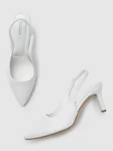 Marc Loire Women White PU Solid Pumps Heels