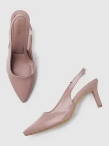 Marc Loire Women Mauve PU Solid Pumps Heels