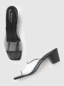 Marc Loire Black Solid Open Toe Block Sandals