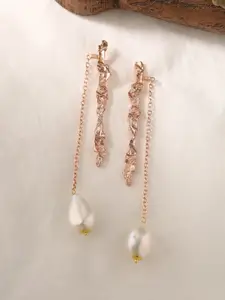 Mitali Jain Rose Gold Plated Drop Earrings