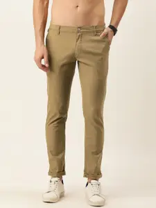Flying Machine Men Khaki Solid Super Slim Fit Chinos Trousers