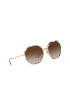 vogue Women Brown Lens & Pink Sunglasses with UV Protected Lens