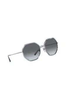 vogue Women Grey Lens & Silver-Toned Sunglasses with UV Protected Lens
