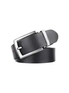 KAEZRI Men Black Printed Leather Formal Belt
