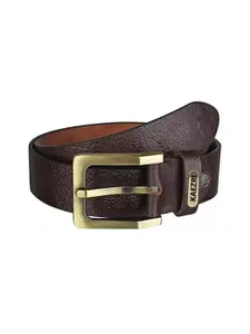KAEZRI Men Brown Textured Leather Belt
