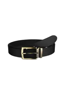 KAEZRI Men Black Solid Leather Belt