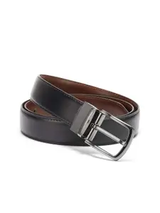 KAEZRI Men Black Textured PU Belt