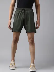 Van Heusen Flex Men Olive Green Mid Rise Regular Fit Shorts