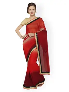 Saree mall Red Georgette Printed Saree
