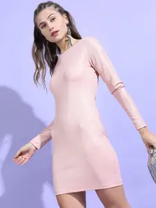 Tokyo Talkies Women Pink Sheath Mini Dress