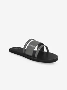 POSTCARD Women Black Open Toe Flats