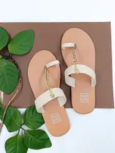 POSTCARD Women Tan Open Toe Flats